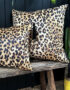 love Frankie luxe leopard velvet cushion with black tassels