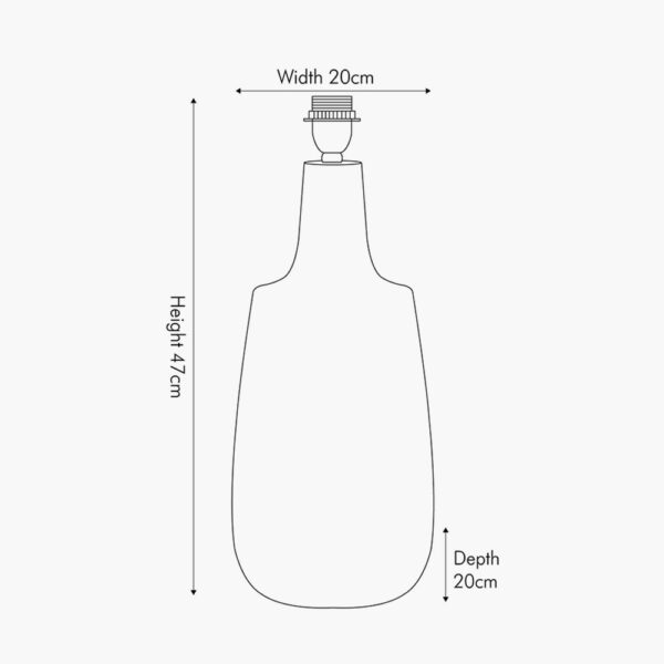 Distressed White Wash Wooden Table Lamp - Dimensions