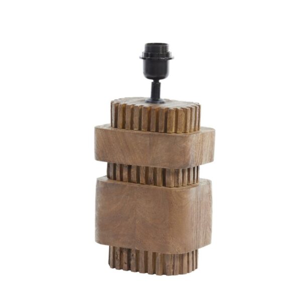 Medium 70's Inspired Rectangular Wooden Cog Table Lamp