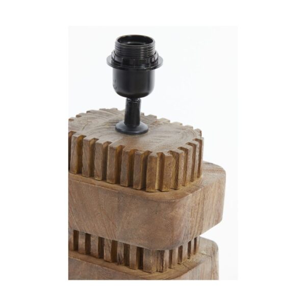 Medium 70's Inspired Rectangular Wooden Cog Table Lamp