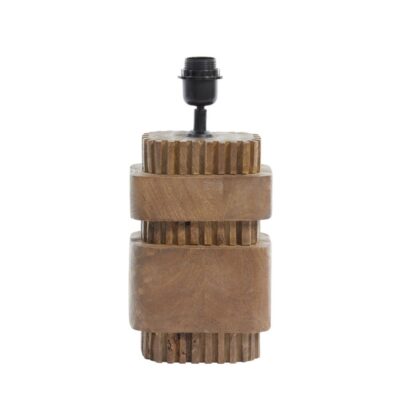 Medium 70's Inspired Rectangular Wooden Cog Table Lamp