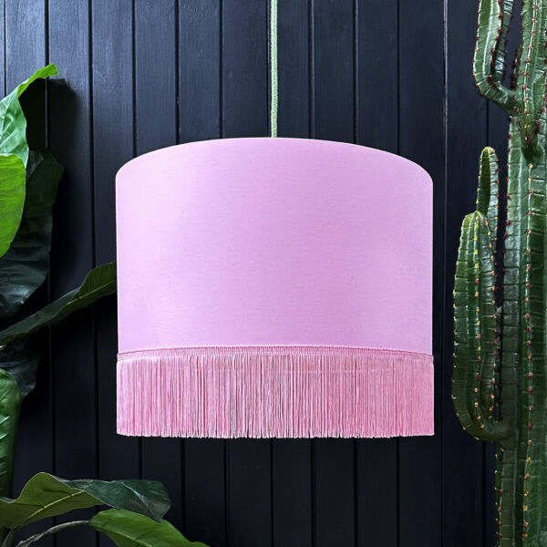 love frankie blush cotton lampshade with fringing