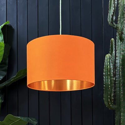love Frankie cotton lampshade in pumpkin with copper lining