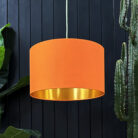 love Frankie cotton lampshade in pumpkin with gold lining