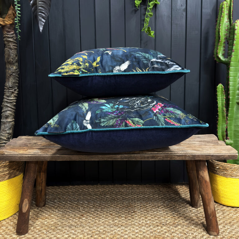 love frankie twilight deadly night shade cushion with jade piping