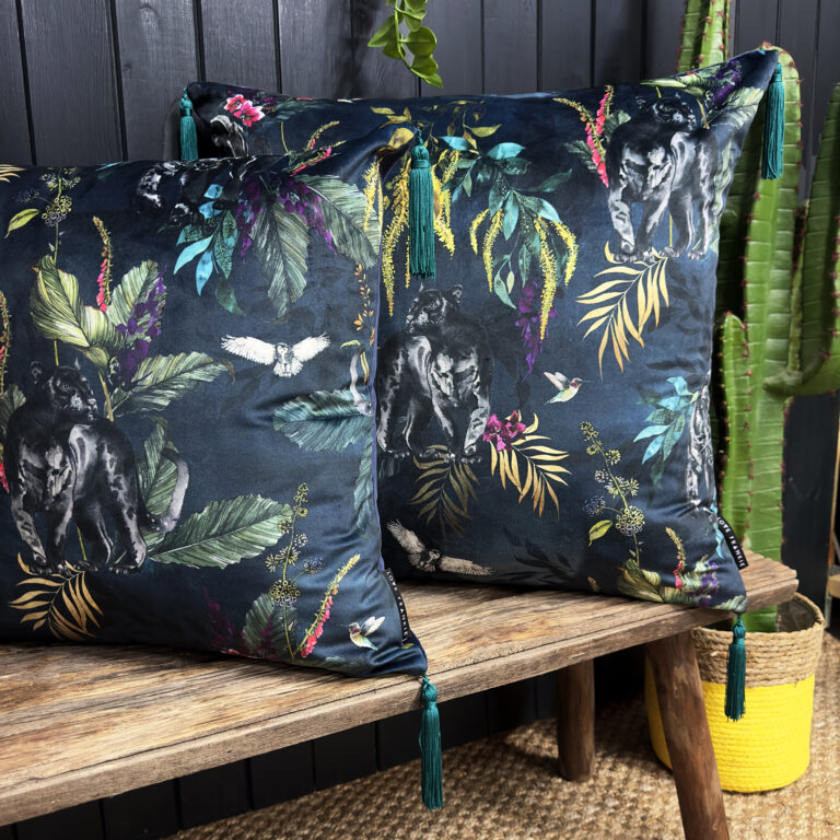 love frankie twilight deadly night shade cushion with jade tassels