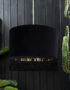 love frankie black velvet lampshade with copper lining and fringing