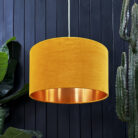love Frankie butterscotch velvet lampshade with gold lining