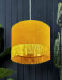 love Frankie butterscotch velvet lampshade with gold lining and fringing