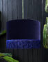 love frankie indigo velvet lampshade with gold lining and fringing