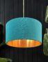 love Frankie velvet lampshade in jade with copper lining