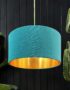 love Frankie velvet lampshade in jade with gold lining