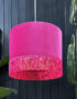 love frankie raspberry velvet lampshade with gold lining and fringing