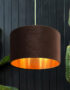 love Frankie velvet lampshade in walnut with copper lining