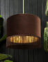 love frankie walnut velvet lampshade with gold lining and fringing