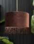 love frankie walnut velvet lampshade with gold lining and fringing