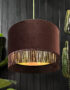 love frankie walnut velvet lampshade with copper lining and fringing