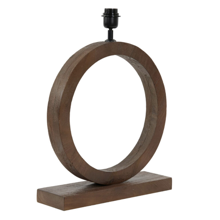 Mango Wood Moon Table Lamp in Fire