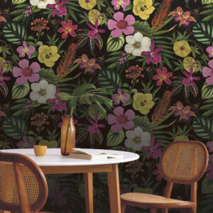 Botanical Garden Wallpaper - Onyx Black