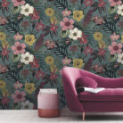 Botanical Garden Wallpaper - Thistle Blue