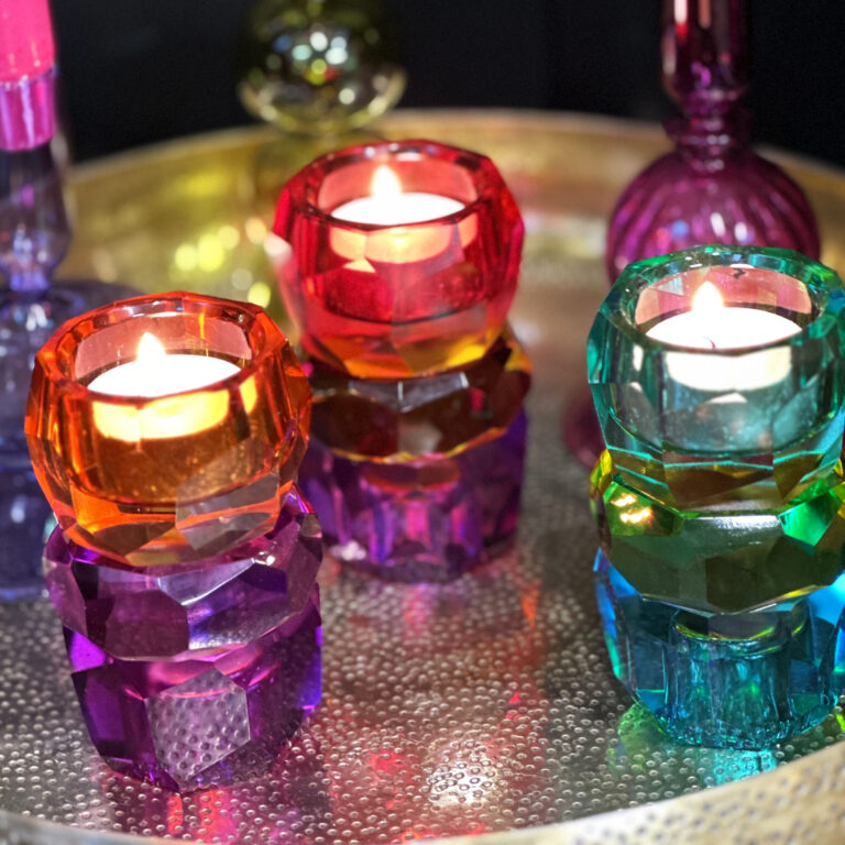Love Frankie crystal stack candle holders