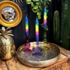Love Frankie glass candle holder in violet