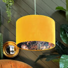 Love Frankie midnight garden fire cracker lampshade in butterscotch velvet