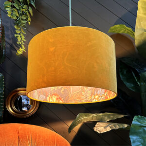 Love Frankie fire cracker midnight garden lampshade in butterscotch velvet