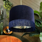 Love Frankie moonlight walled garden lampshade in indigo velvet