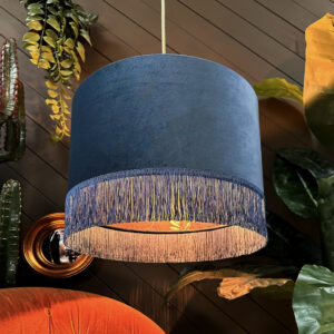 Love Frankie nightshade midnight garden lampshade in flint velvet