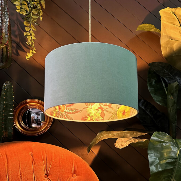 Love Frankie thistle Botanical Garden lampshade in sea green