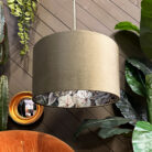 Love Frankie walled garden forest lampshade in olive velvet