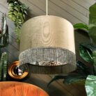 Love Frankie forest walled garden fringed lampshade in olive