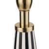 Beetlejuice Black and White Striped Conical Lamp - gold features