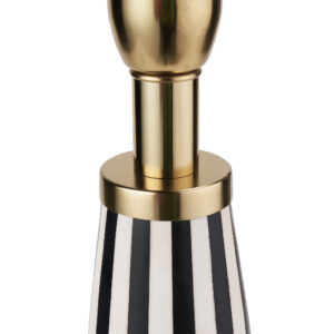 Beetlejuice Black and White Striped Conical Lamp - gold features