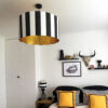 Beetlejuice Black and White Striped Lampshade With Gold Foil Lining