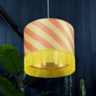 love frankie Helter Skelter lampshade with gold lining and fringing in marmalade