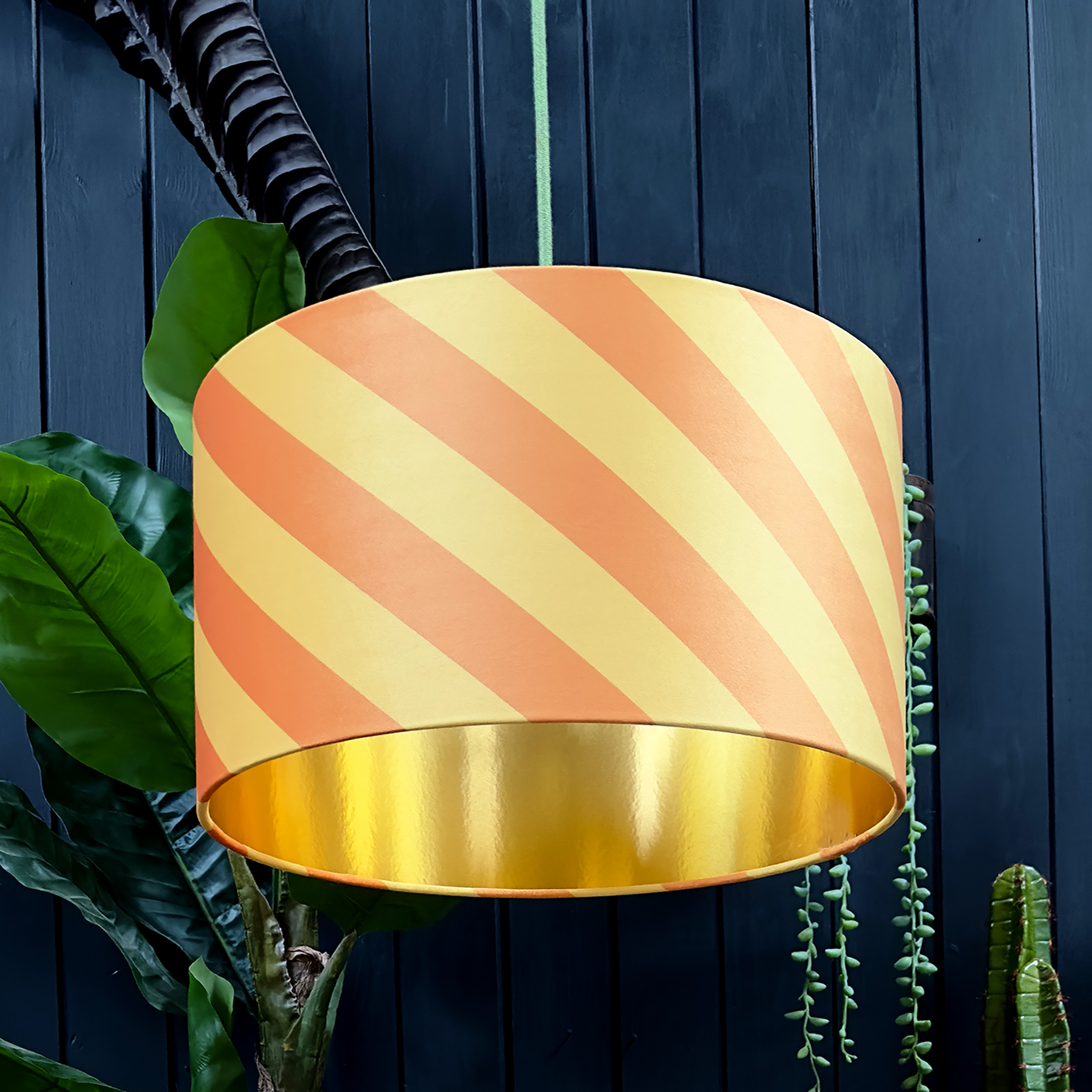 love frankie Helter skelter lampshade in marmalade with gold lining