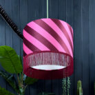 love frankie Helter skelter lampshade with fringing in raspberry ripple