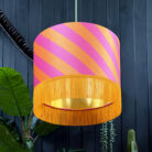 love frankie Tutti Frutti Helter Skelter Velvet Lampshades With Gold Foil Lining and Fringing