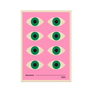 Bauhaus Art Print - Pink & Green Eyes