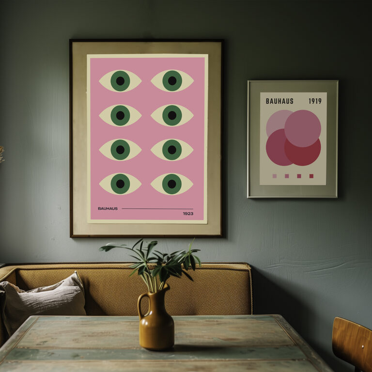 love frankie bauhaus pink eye print and Bauhaus Pink Circles