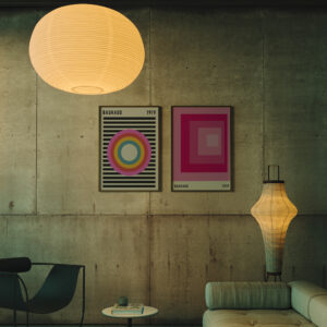 love frankie pink squares bauhaus art print