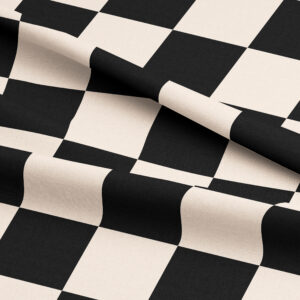 Love Frankie Fabric - Checkmate Checkerboard Fabric in Liquorice - Black & Bone