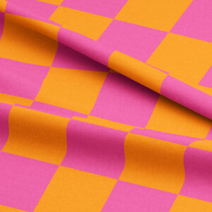 Love Frankie Fabric - Checkmate Checkerboard Fabric in Tutti Frutti - Pumpkin & Petal