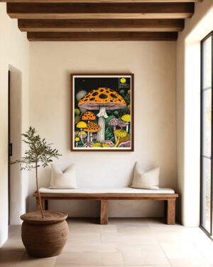 Pipe Dream Psychedelic Mushroom Print Poster by Love Frankie