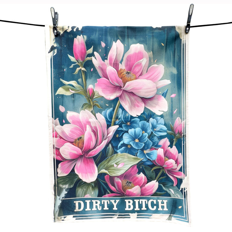 Love Frankie humorous "Dirty Bitch" Funny Tea Towels.