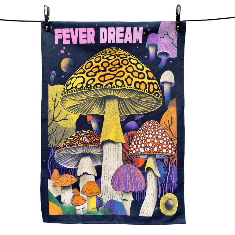 Love Frankie Trippy Magic Mushrooms Tea Towel "Fever Dream"