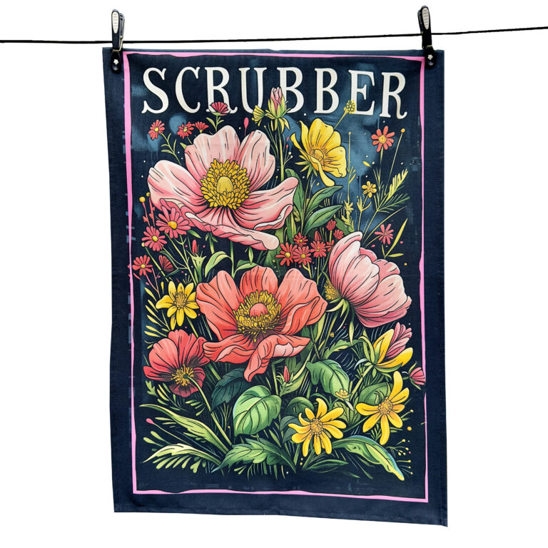 Love Frankie Joyful Floral Tea Towel "Scrubber"