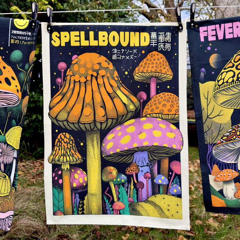 Love Frankie Trippy Magic Mushroom Tea Towels - "Spellbound"